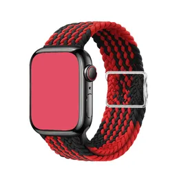 Apple trançado orelhar duplo fivela de fivela cinta iwatch watch loop nylon tira 42 44 45mm