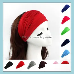 Bandanas 18 Colors Ladies 100 ٪ Cotton Sports Yoga Hairband Headband Headhrap Head Head Cap 2 in 1 Bandana Drop Delivery Ot4ic