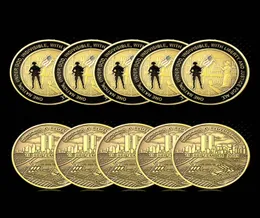 5PCS Craft Honoring Remembering September 11 Attacks Bronze Plated Challenge Coins Collectible Original Souvenirs Gifts5079372