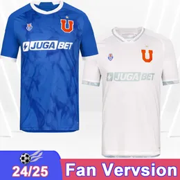 2024 25 Universidad de Chile Fernandes Mens 축구 유니폼 Mateos Palacios Guerra Garrido 홈 어웨이 축구 셔츠 성인 짧은 소매 유니폼