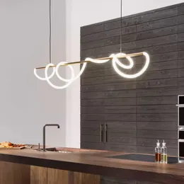 Modern Long Line Pendant Lamps Nordic Creative Pendant Lights Fixture Dining Living Room Hanging Lamp Restaurant Lamparas Luster Luster Luminair Art Deco Droplight