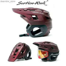 Cycling Caps Masken Mountainbike Helm halbes Full Face MTB Cross Country Safety Ultraleicher Straßenkreislaufrennen integrierter Ohrschutz Motocross L48
