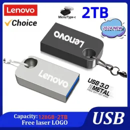 Karty Lenovo 2TB metalowe manewki USB Drives USB 3.0 Pióro Pióra z dużą prędkością 1 TB 512 GB przenośny wodoodporny dysk U na laptop na PC