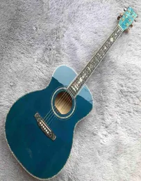 Guitar de 40 polegadas de 40 polegadas Spruce Burst Maple Acoustic Electric Guitar Incras de abalone real Fingerboard OM Shape6723384
