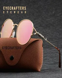 Eyecrefters tasarımcı kadın güneş gözlüğü polarize retro sürüş vintage moda bayanlar yansıtılmış yuvarlak gözlük tonları1209351