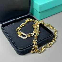 Halskette Marke Designer Halskette Luxusschmuck Halskette Feste Farbbrief Design Halskette höherwertiger Diamantschmuck 2 Farben sehr gut
