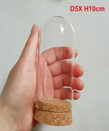 20 x szklana okładka kopuły Cloche Bell Jar z okrągłym stołem bazowym Ogród Ogród Wedding DIY Pase Case D5X H10CM7515144