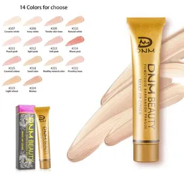 DNM Small Gold Tube Concealer Foundation Cream Face Cover New Wedding Makeup Party Hide Blemish Waterproof Highlight 14 Colors6269244