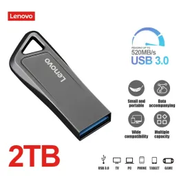 어댑터 Lenovo USB 3.0 플래시 드라이브 고속 2TB 1TB 512GB 256GB OTG PEN 드라이브 128GB 휴대용 저장 장치 방수 U 스틱 PC