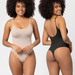 Großgröße nahtloser einteiliger Shapewear Frauen-Tanga-Hosen eng schlanker Korsett Overall ein Stück Weste F41820