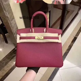 TOTES Designer torebka L VIP Reżyser pełny ręka Wax Ward Oryginalny Togo Calfskin torebka 25 cm Granat Red Gold Women Bag