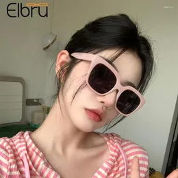 Sunglasses Frames Elbru Fashion Pink Women Men Luxury Square Large Frame Sun Glasses Unisex UV400 Protection Outdoor Eyewear