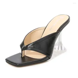 Dans Ayakkabıları Kare Başlık Yüksek Topuklu Moda Peep-Toe Clip-Toe Ladies 'Artı Boyut Sandalet 9cm Model Kutup Dans