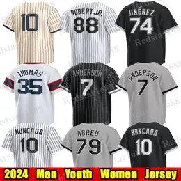 #10 Yoan Moncada Baseball Jersey #88 Luis Robert Jr. Jose Abreu Eloy Jimenez Anderson Andrew Benintendi Gavin Sheets Michael Kopech Mike Cleving Bo Jackson Maglie