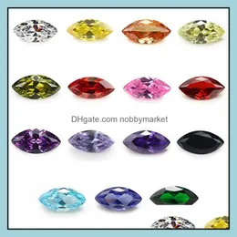 느슨한 다이아몬드 도매 30 pcs/ bag 느슨한 6x12 mm 믹스 색상 측면 후작 컷 모양 5A 입방 지르코니아 보석 구슬 보석 D Otopw