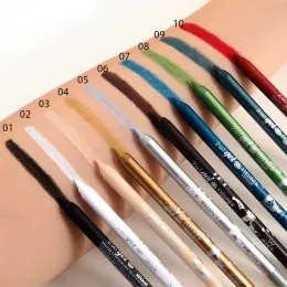 Eyeliner 1PCS مقاوم للماء قلم رصاص قلم رصاص بني أسود بريق قلم للنساء للنساء لون العيون مكياج مستحضرات التجميل 10 ألوان