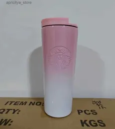 water bottle Tumblers Coffee Portable Water Cup 304 Stainless Steel Accompanying Car Straw Embossed Goddess Gradient starbucks 401-500ml L48