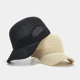 Tappi sfera Anti-uv Cappello di paglia di moda Solido colore unisex berretto da baseball cappelli da sole regolabili traspirabili donne
