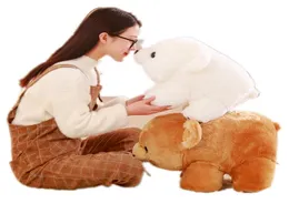 DorimyTrader Soft Anime Polar Bear Plexh Doll Grande desenho animado recheado Branco de brinquedo Pillow Brown Bears Pillow para bebê 20 polegadas 50cm D2028183