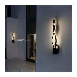 Vägglampa industriell led metallljus dekorera linjer för våg enkel aluminium efter minimalistisk dekor wandleuchte c