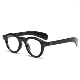 Sonnenbrille Mode Oval Flat Light Gläses Frauen Männer 2024 Hochwertiges Trendprodukt Rivet Anti Blue Glasse Brille Rahmen