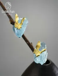 Lotus Fun Original Butterfly Stud أقراط مع أحجار للنساء 925 الإسترليني الفضي الفاخر Trend Trend Girls 220108540755