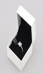 Autentisk sterling silver ring diamant bröllop smycken engagemang gåva för fyrkantiga glitter halo ringar för kvinnor210p7043607