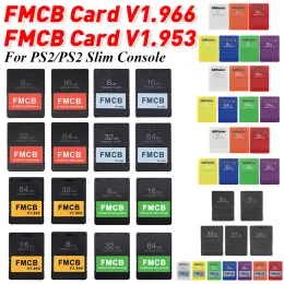 بطاقات بطاقة FMCB V1.966 V1.953 بطاقة ذاكرة لـ PS2 8MB/16MB/32MB/64MB/128MB محول ألعاب MCBOOT المجاني لـ PS2 Slim Game Console