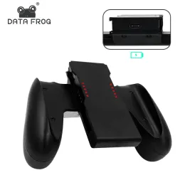 Laddare Data Frog Handle Charging Dock Station Compatiblenintendo Switch OLED Handtag Laddare Controller för NS JoyCon Grip Rack