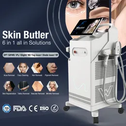 Multifunktionell ND Yag Laser Tattoo Removal Machine ELIGHT IPL LASER SMINTLESS Hårborttagningsmaskin RF Radiofrekvens hud Dra åt borttagning