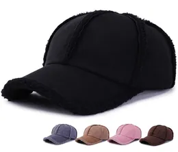 Faux -замшевая флисовая шляпа Winter Dad Hat Women Mens Cap Brown Grey Pink Base Baseball Cap регулируется 6698847