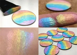 Yeni Moda Prism Rainbow Foorthlighering ışıltı göz farı yüz acı dantel toz gökkuşağı bronzerleri allık allık allık.