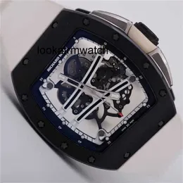 Desginer Mechanical Automatic Watch Men Full Automatic New Mechanical RM6101 Sport Hollow Out Dial Fiber Sports