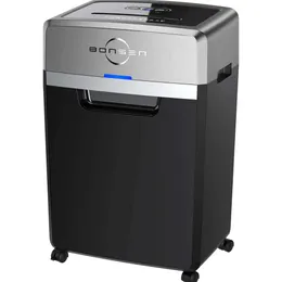 Bonsen Heavy Duty Paper Shredder - 24 Sheet Cross Cut Shredder, 40 min kontinuerlig körtid, kommersiell klass Strödare för kontoret, 9 gallon stor korg, 55dB super tystnad