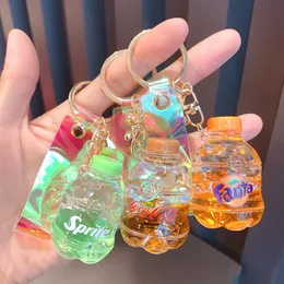 New Carbonated Beverage Series Oil infused Beverage Drifting Bottle Keychain Female Cute Doll Machine Stationery Shop Accessories