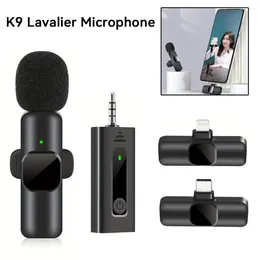 Mikrofony bezprzewodowe Mikrofon Lavalier K9 do wywiadu na żywo Inteligentna redukcja szumów Monitorowanie pogłosu Bluetooth 2024