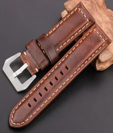 Orologi Accessori Watchbands Watch Band Strap Cuggi di orologi in pelle genuina 20mm 22mm 24mm marrone scuro woems Men Cowhide Watch Band 8594801