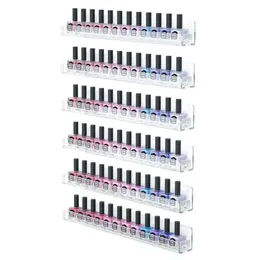 4/6 da player esmalte exibir rack transparente acrílico portador de armazenamento de armazenamento de unhas ferramentas de batom de batom para o organizador de parede prateleira montada na parede