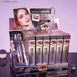 Mascara 24pcs Shedoes Luksusowy tusz do rzęs czarny objętość i długość płynne przedłużenia rzęs wodoodporne długotrwały gęsty i zwijający L410