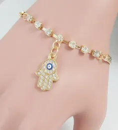 الموضة الساخنة الأوروبية والأميركية مجموعة بسيطة مع Diamond Evil Eye يد فاطمة سوار بسيط الأنيق cssic elega6747957