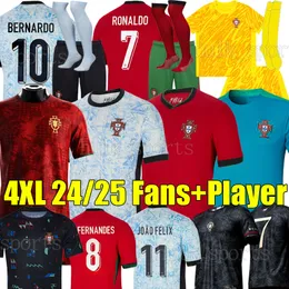 4xl 24/25 Portugalia B. Fernandes koszulki piłkarskie Cr7 Koziołowe drużyna narodowa specjalna 2024 R O N A L D O Bruno Fernandes Joao Felix Diogo J. Pepe Football Shirt Men Kids Kits Sock