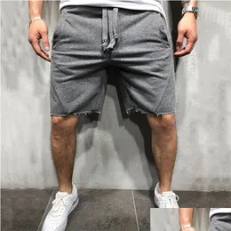 Shorts masculinos homens selvagens cor sólida cor raspada de calça curta treino de jogger 230130 Drop Dated Apparel Clothing Dhaki