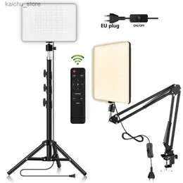 Continuous Lighting Dual color 2700k-5700k LED fill light video panel photography lighting live broadcast photo studio light with bracket EU plug Y240418