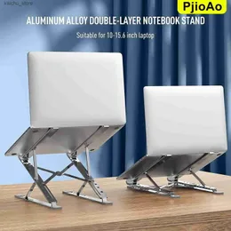 Altri componenti del computer Pjioao Porta per laptop con materiale in lega di alluminio regolabile a doppio livello ad angolo adattabile adatto per laptop da 13-15,6 pollici Y240418