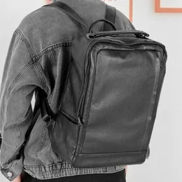 Rucksack Aetoo Leder Herren Freizeit -Reiseschule Kopfschicht Cowide Trend einfacher Business Computer