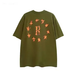 デザイナーrhudeシャツTシャツメンズTシャツ2024夏のファッションストリートウェアスワロープリントrhudeMen 1コットンアプリコットブラックティートップUSサイズS-XXXXL 9734