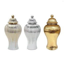Хранение бутылки фарфора декоративная банка с крышкой современной цветочной композиции Элегантная керамическая ваза