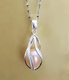 925 Silver ed Teardrop Shape Pearl Bead Locket Cage Sterling Silver Helix Pendant Mounting for DIY Bracelet Necklace Earring8624394
