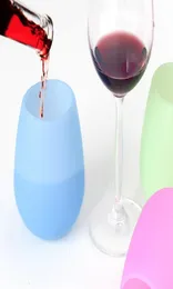 Silicone Wine Glass Camping ao ar livre Silicone Cup Travel Portátil Faculdade de cerveja Ferramentas de bebida de segurança de vidro Ju06291916352