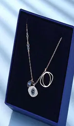 Shijia Devil's Eye Halsband Kvinnlig rosguld romantiker med Rovski Element Crystal Devil Armband CLAVICLE CHAIN6714386